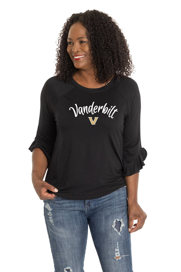 Vanderbilt Commodores Renata Ruffle Sleeve Top