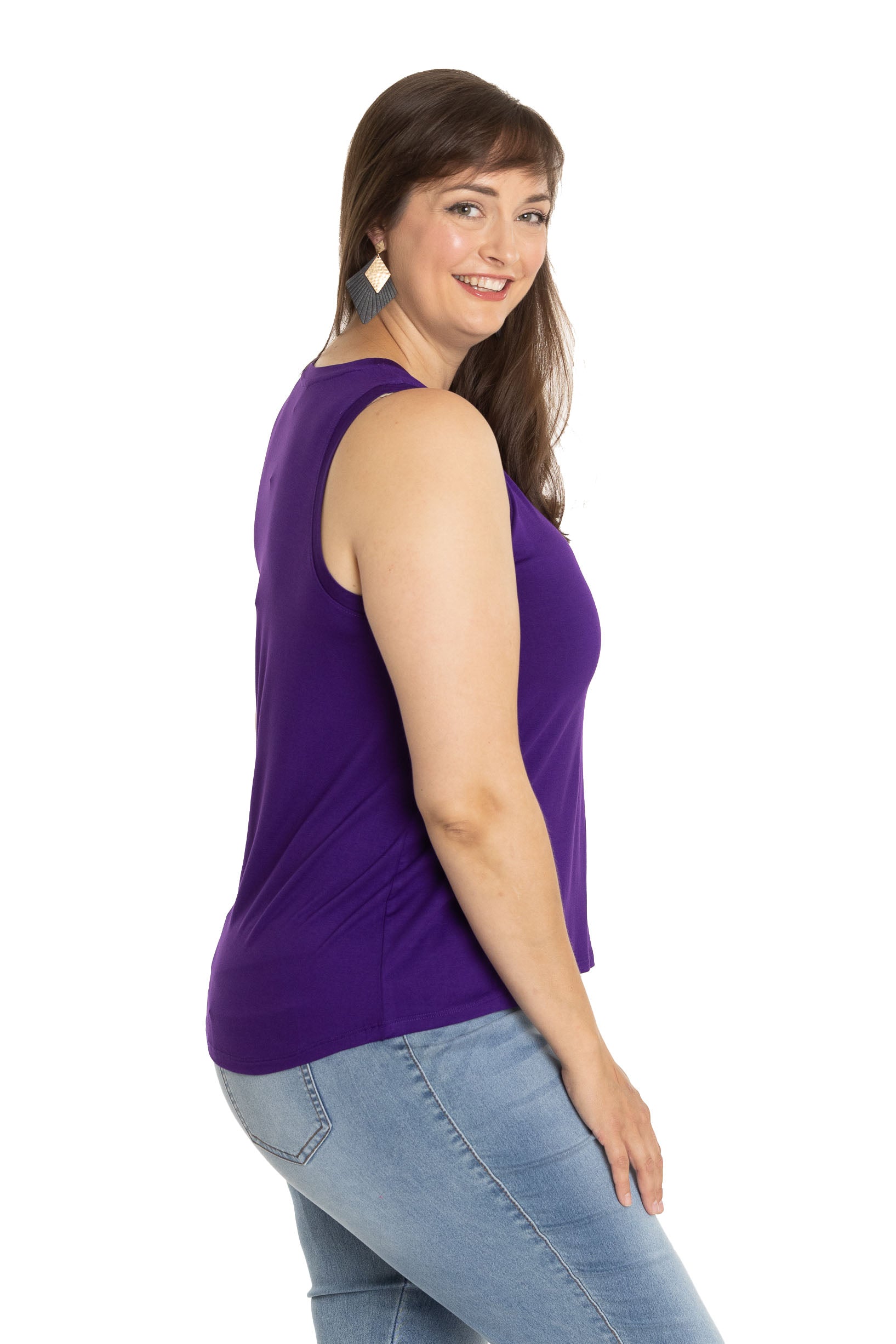 Women's Plus Size Seamless Reversible V-Neck Tank Top Wide, 45% OFF